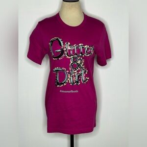 Pink Graphic T-Shirt with Glitter & Dirt Design